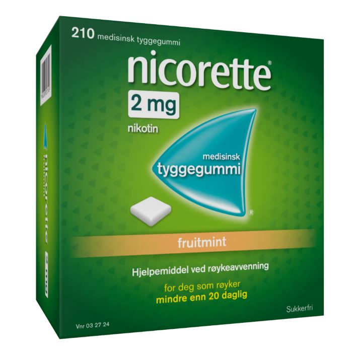 Nicorette Tyggegummi 2mg Fruitmint 210 ENPAC