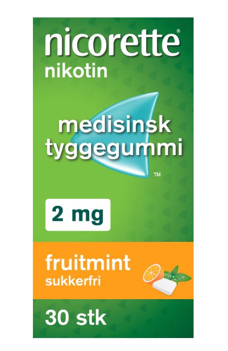 Nicorette Tyggegummi 2mg Fruitmint 30 ENPAC