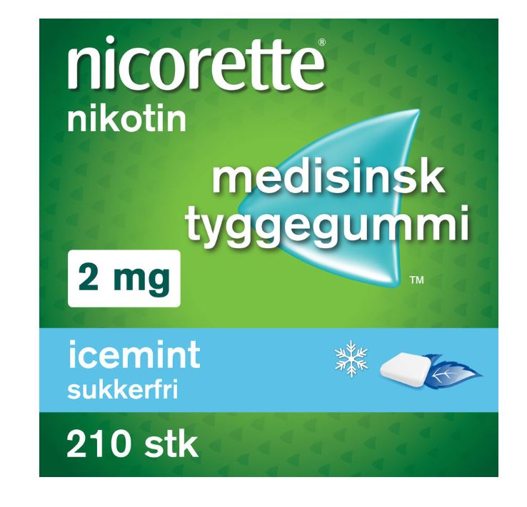 Nicorette Tyggegummi 2mg Icemint 210 ENPAC