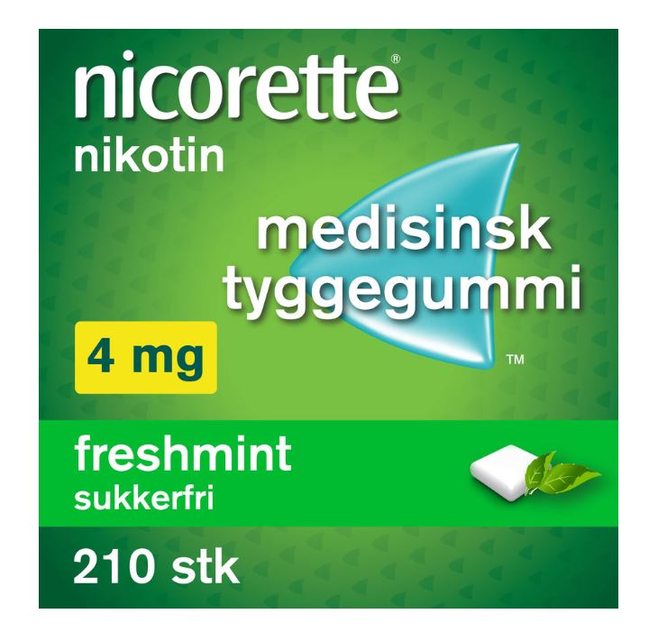 Nicorette Tyggegummi 4mg Freshmint 210 ENPAC