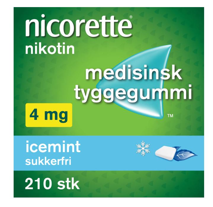 Nicorette Tyggegummi 4mg Icemint 210 ENPAC