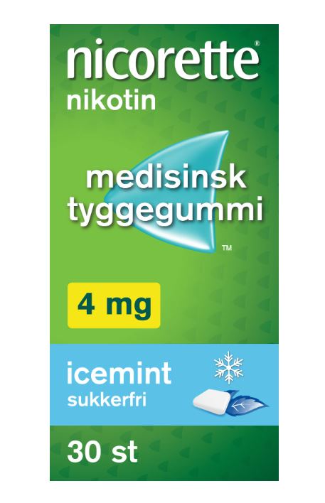 Nicorette Tyggegummi 4mg Icemint 30 ENPAC