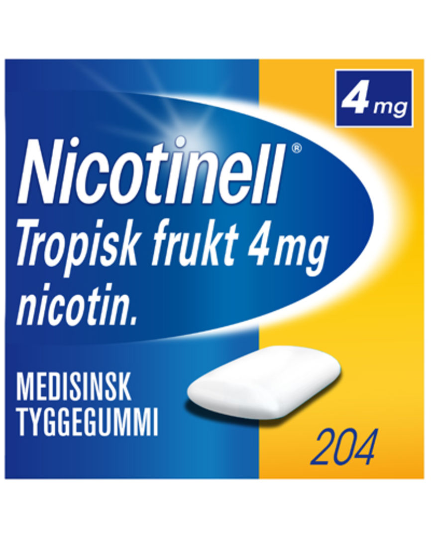 Nicotinell 4 mg tyggegummi tropisk frukt 204 stk