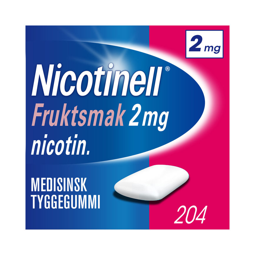 Nicotinell Tyggegummi 2mg fruktsmak 204 stk.