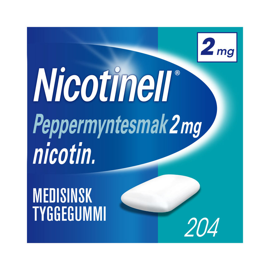 Nicotinell 2 mg tyggegummi peppermynte 204 stk