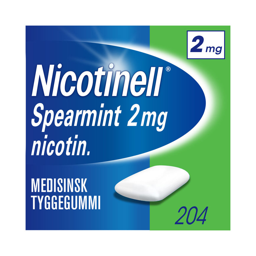 Nicotinell tyggegummi 2mg spearmint 204 ENPAC