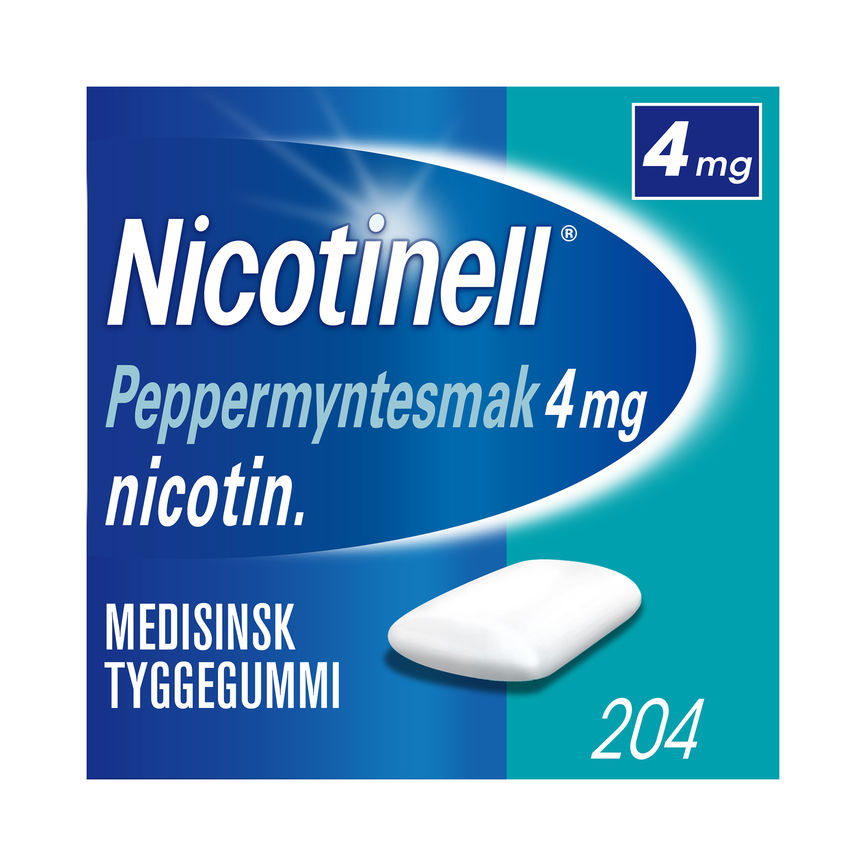 Nicotinell Tyggegummi 4mg Peppermynte 204 stk.