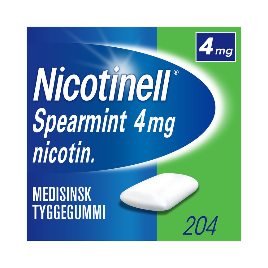 Nicotinell Tyggegummi 4mg Spearmint 204 stk.