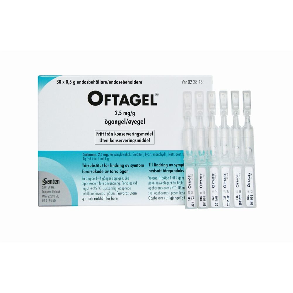 Oftagel øyegel 2.5mg/g endos 30X0.5G