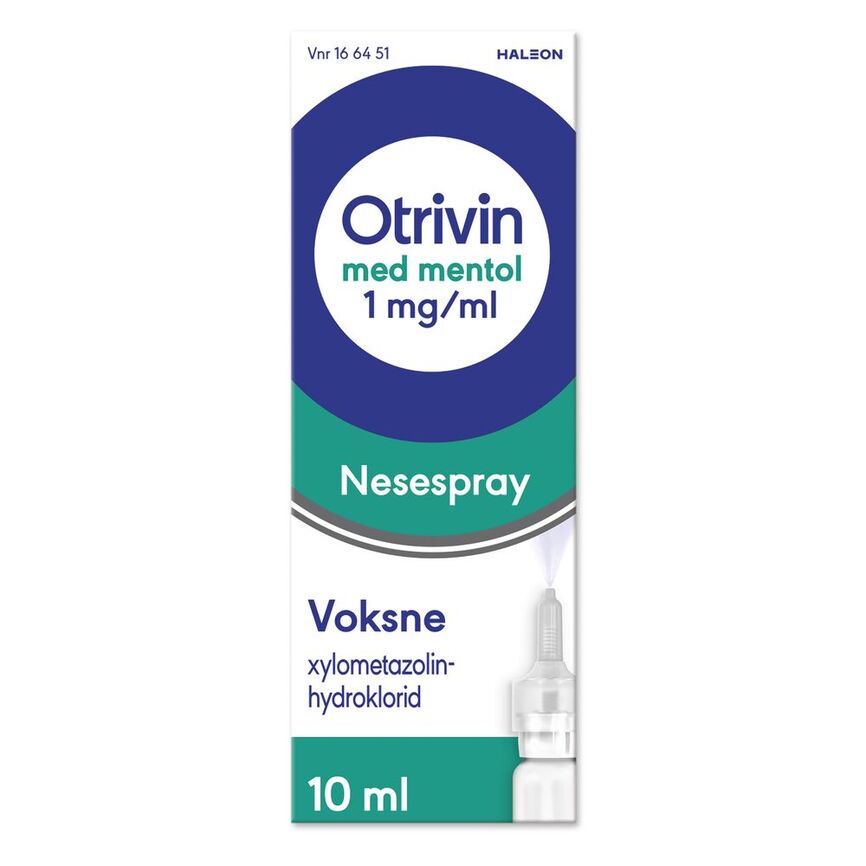 Otrivin 1 mg/ml nesespray med mentol voksne 10 ml