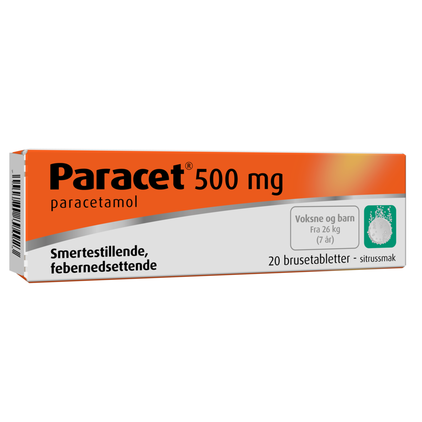 Paracet 500 mg brusetabletter 20 stk