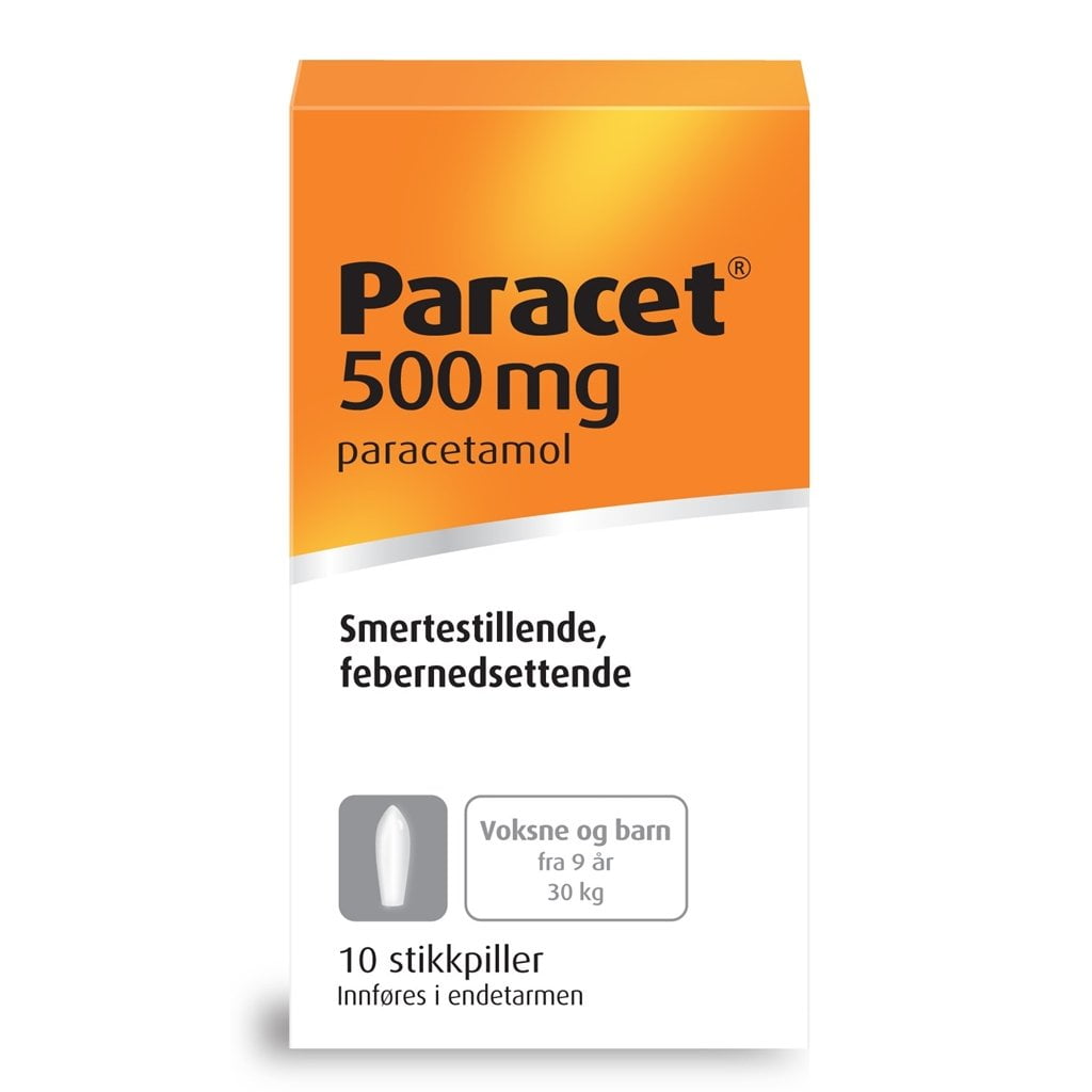 Paracet stikkpille 500mg 10 STK