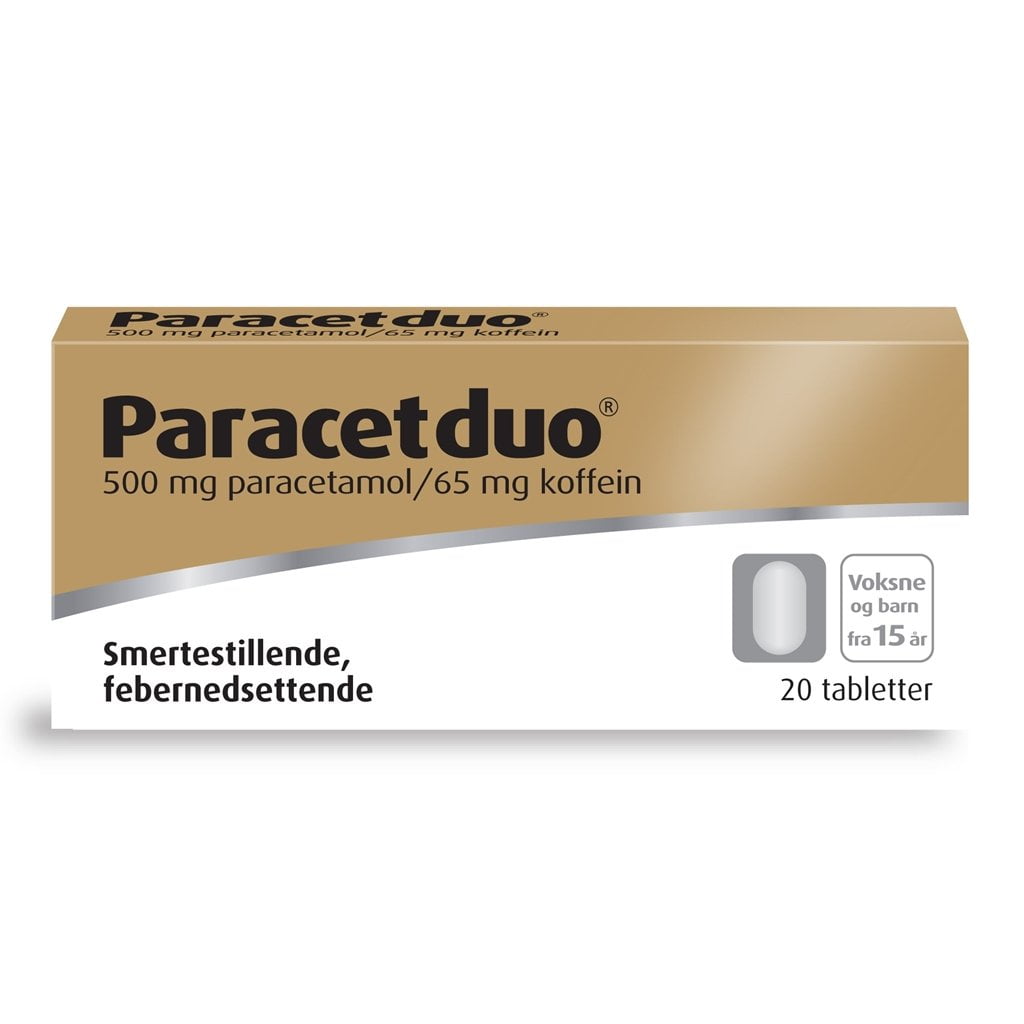 Bilde av en pakke med Paracetduo tab 500/65mg 20 ENPAC