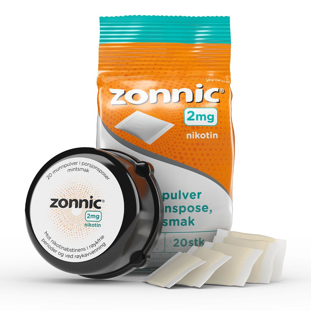 Zonnic 2 mg munnpulver Mint, 20 stk.