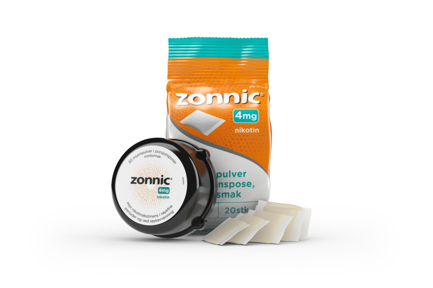 Zonnic 4 mg munnpulver i porsjonspose mint 20 stk