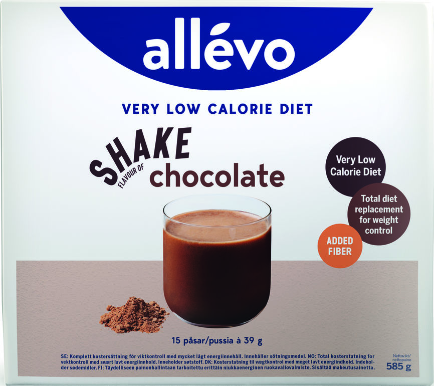 Allévo Very Low Calorie Diet Shake Chocolate 15x39g