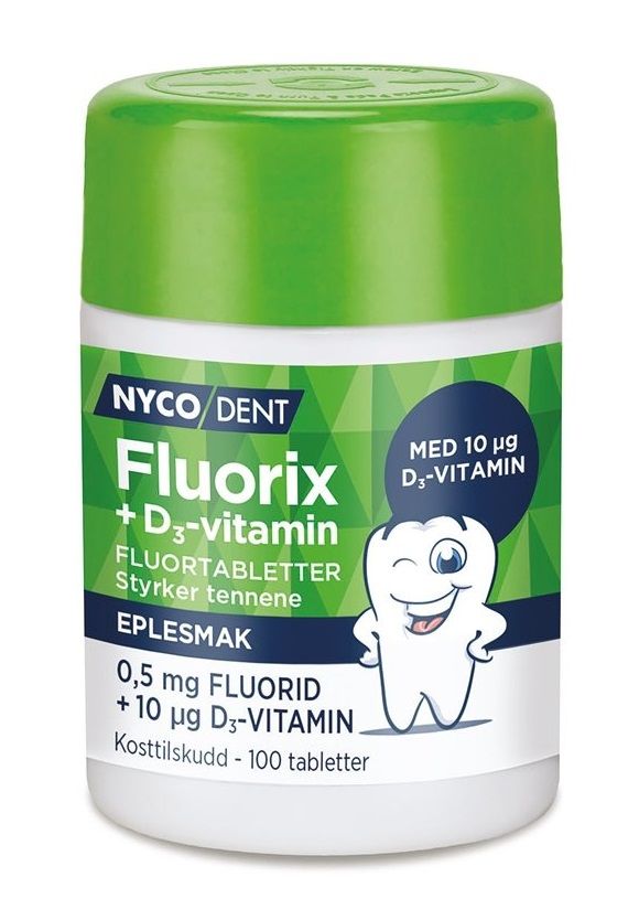 Nycodent Fluroix m/ D3-vit Eple 0.5mg