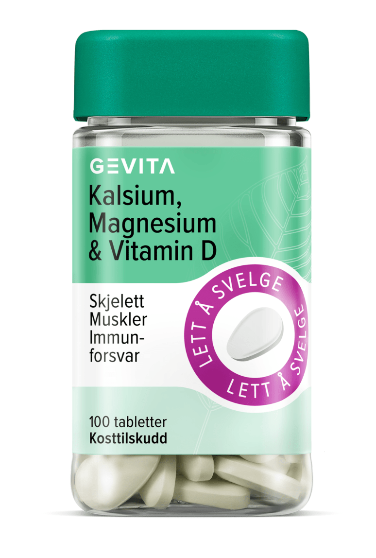 Gevita Kalsium, Magnesium & Vitamin D 100 tabletter