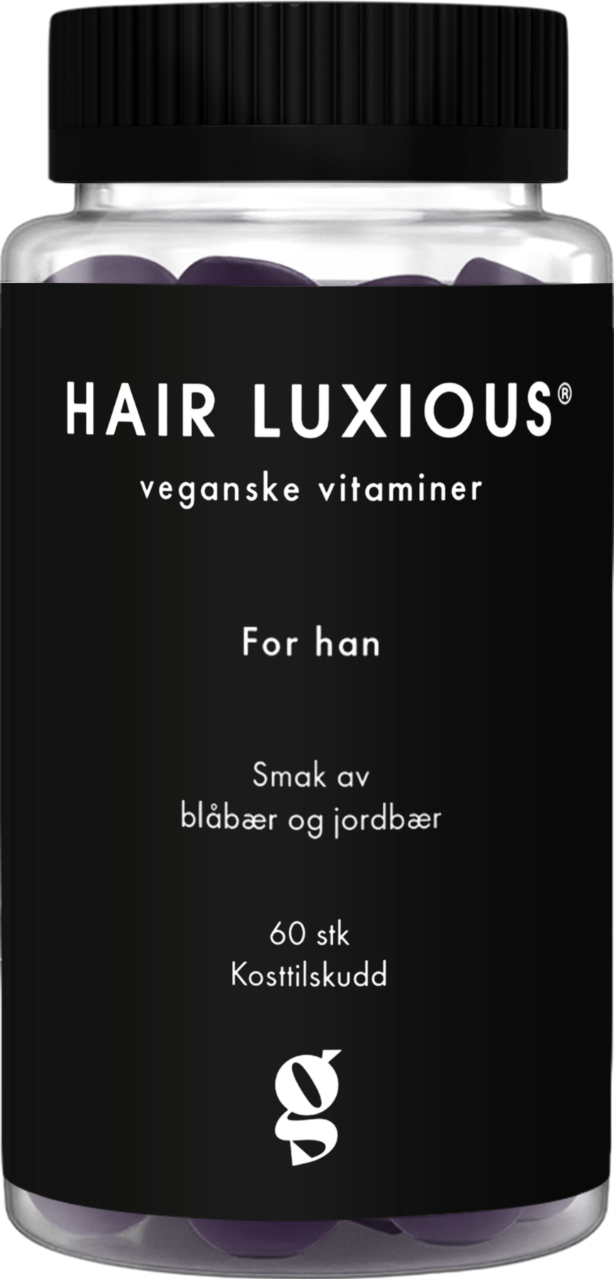 Good For Me Hair Luxious For han gummies blåbær- og jordbærsmak 60 stk