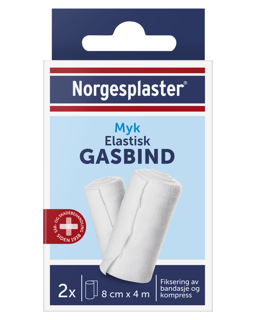 Norgesplaster Elastisk gasbind 8 cm x 4 m