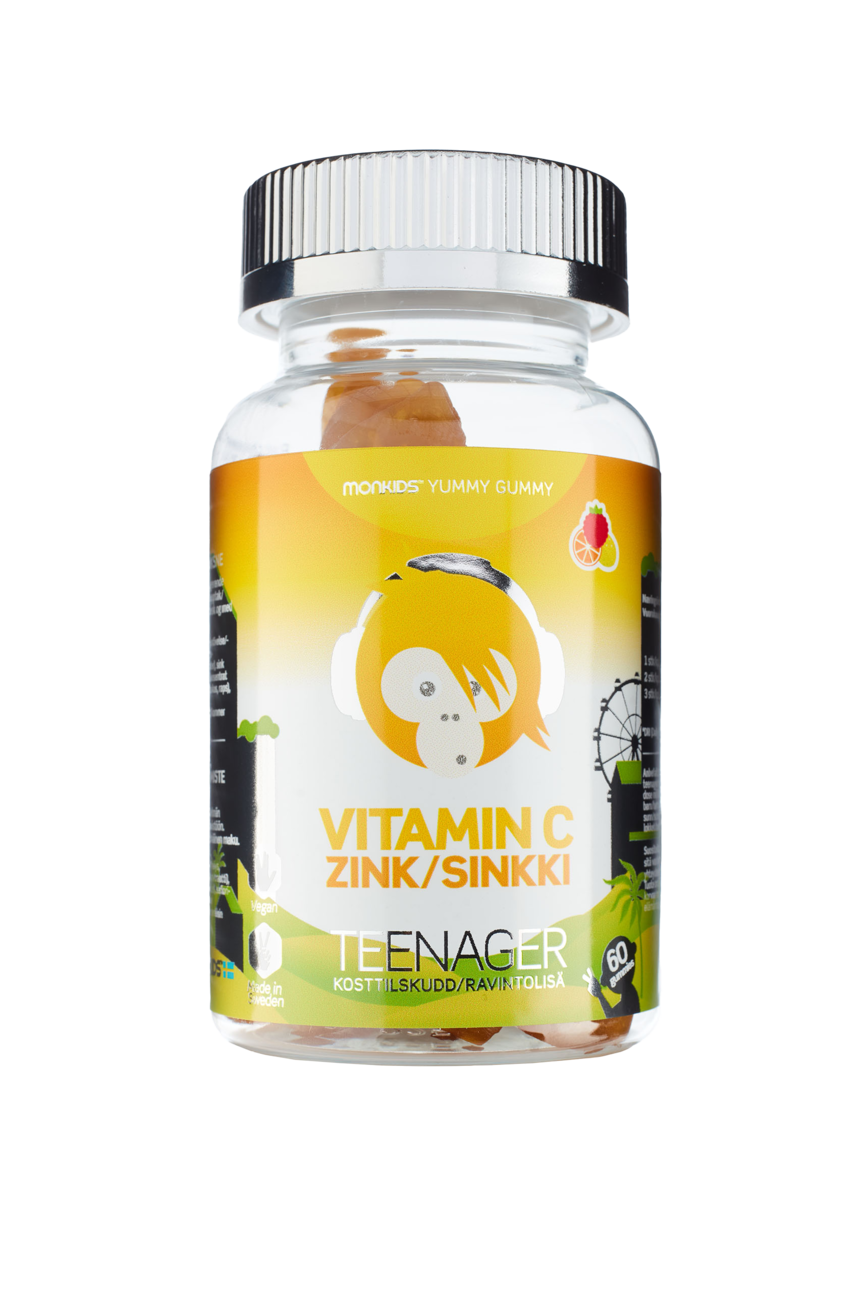 Monkids Vitamin C+Sink Teenager fruktsmak 60 stk