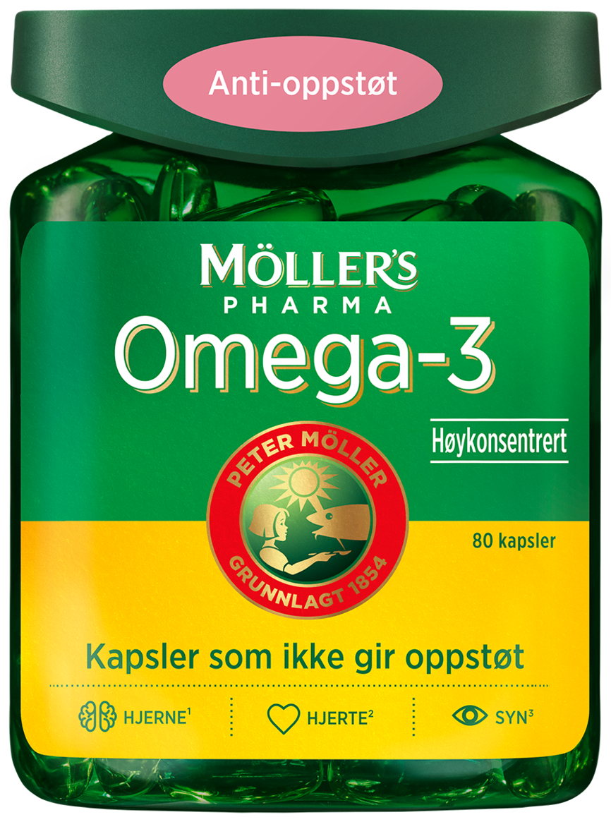 Möller's Pharma Omega-3 Anti-oppstøt kapsler 80 stk.