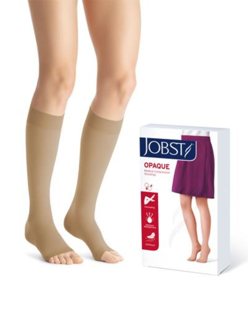 Jobst Opaque K2 Knestrømpe uten tå Natur L 1par