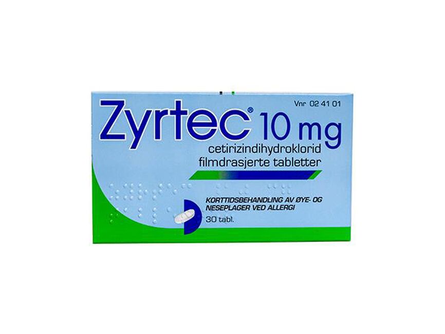 Zyrtec 10 mg tabletter 30 stk