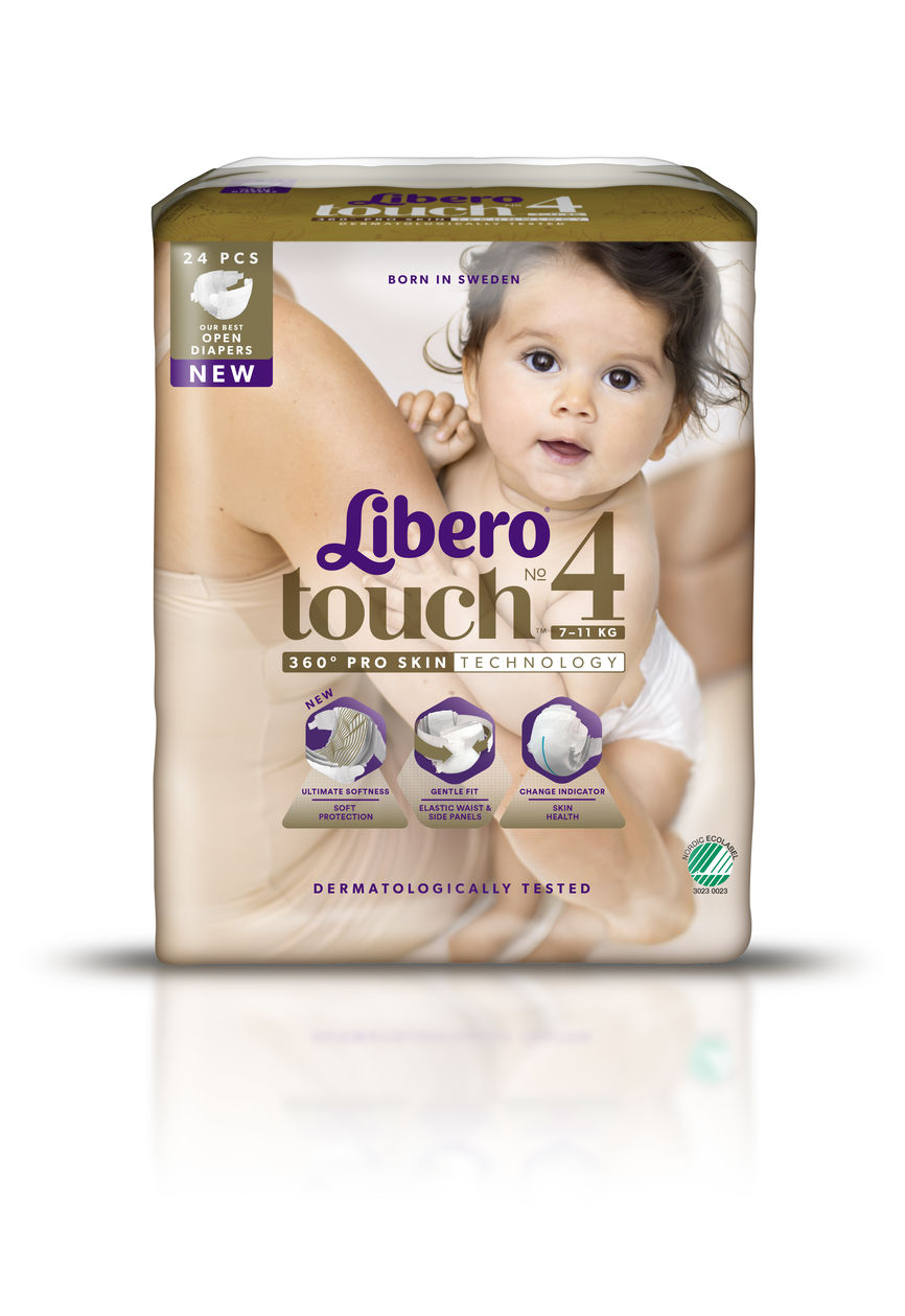 Libero Touch 4 åpen bleie 7-11 kg 24 stk