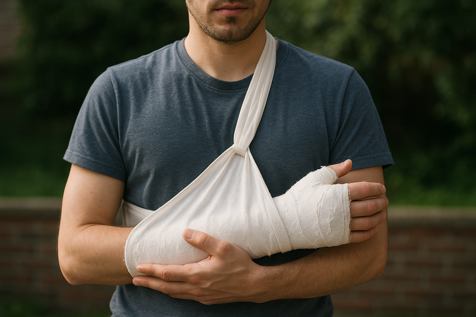 bilde av en mann med gips