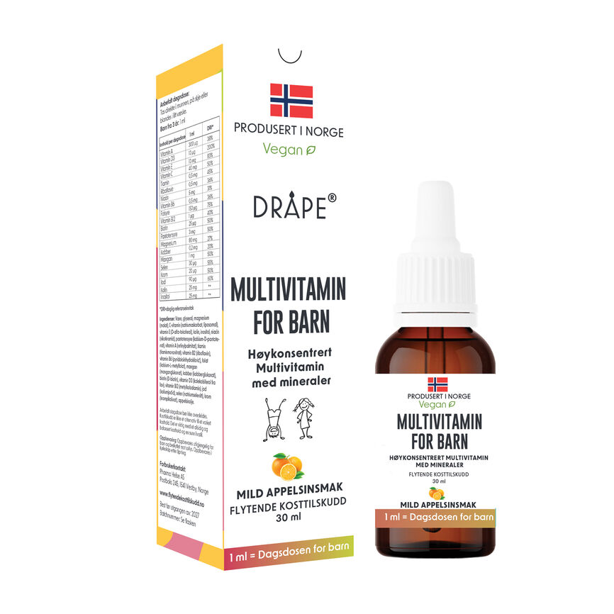 Dråpe Multivitamin Barn appelsin 30 ml