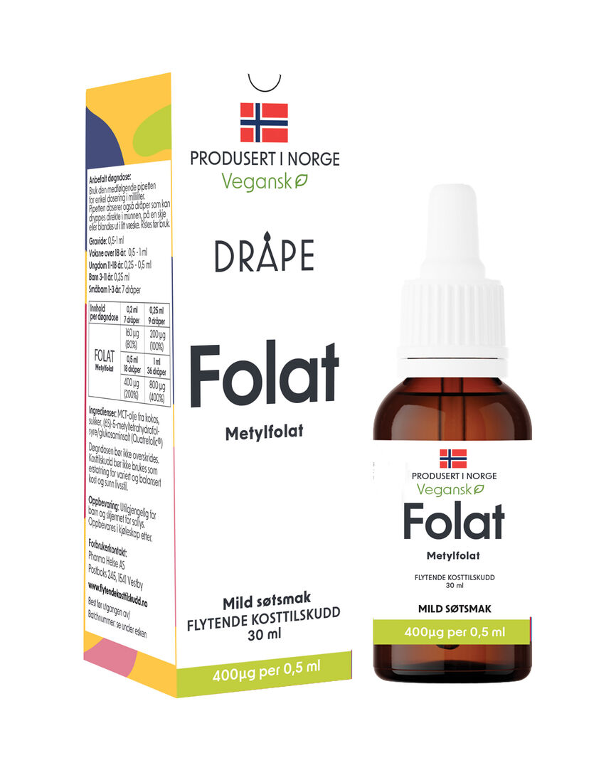 Dråpe vegansk folat 30 ml