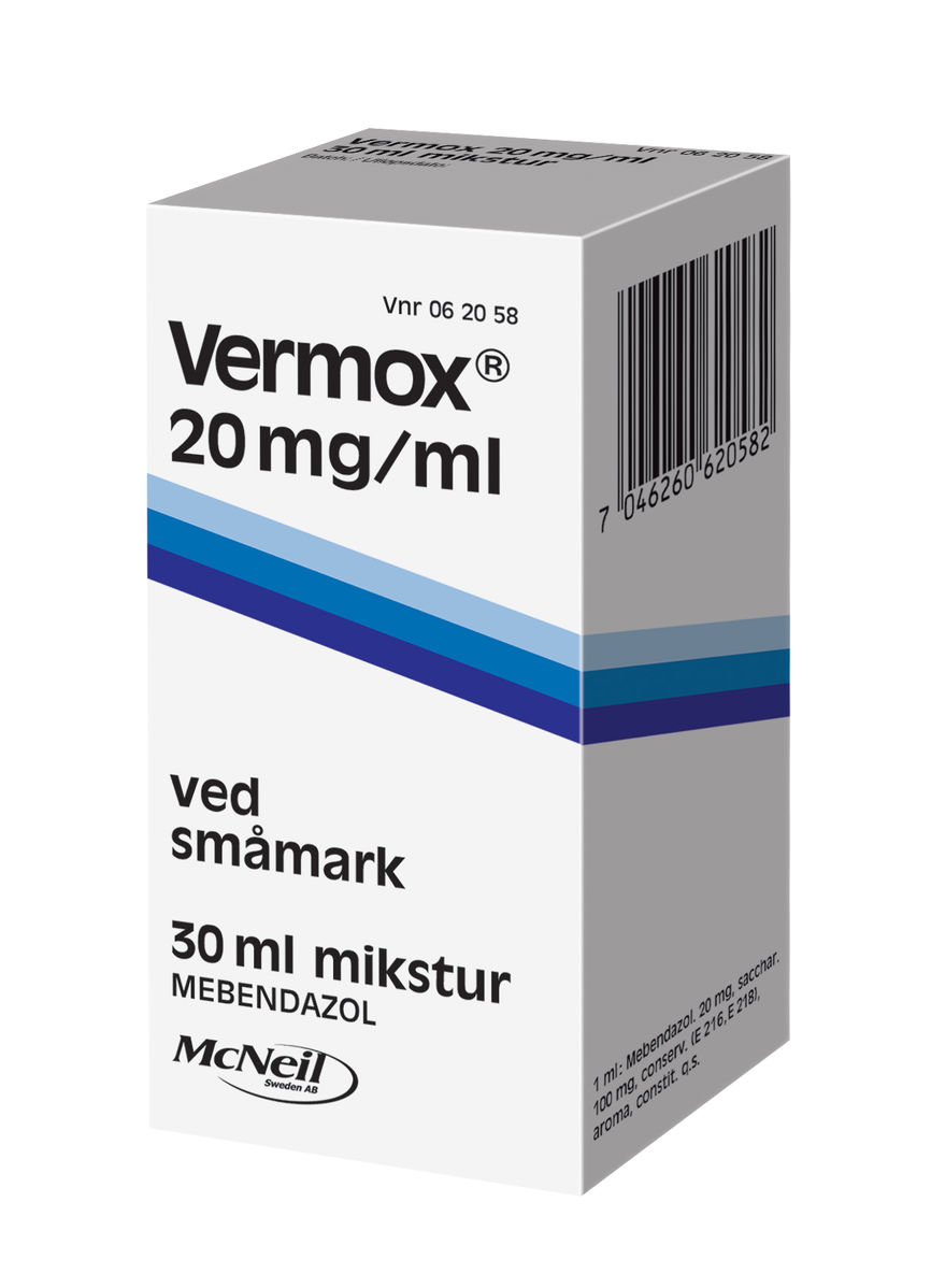 Vermox 20 mg/ml mikstur 30 ml