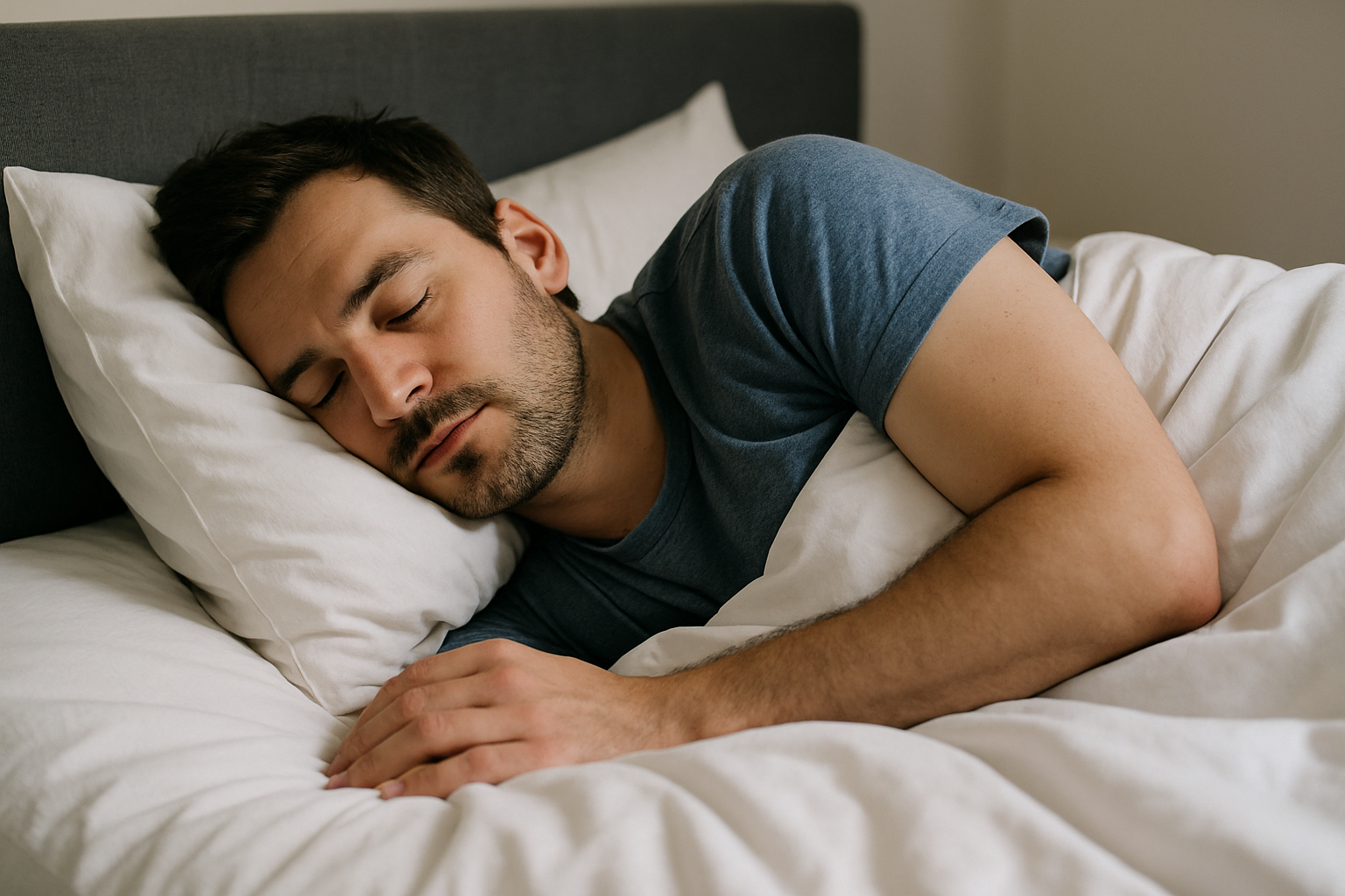 bilde av en mann som sover