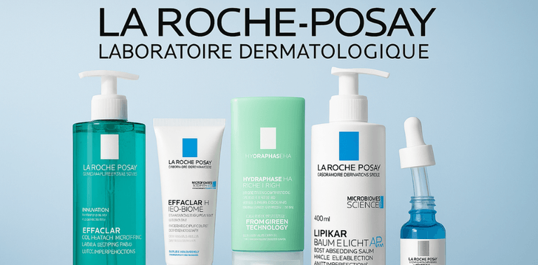 Bilde av La Roche-Posay produkter som du får på nettapoteket vårt Herreapoteket.no