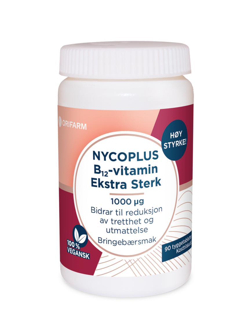 Nycoplus B12-Vitamin Ekstra Sterk 1000 µg tyggetabletter 90 stk