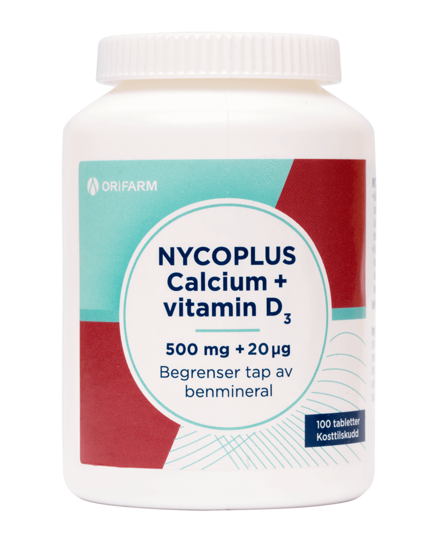 Nycoplus Calcium med vitamin D3 500 mg 100 stk