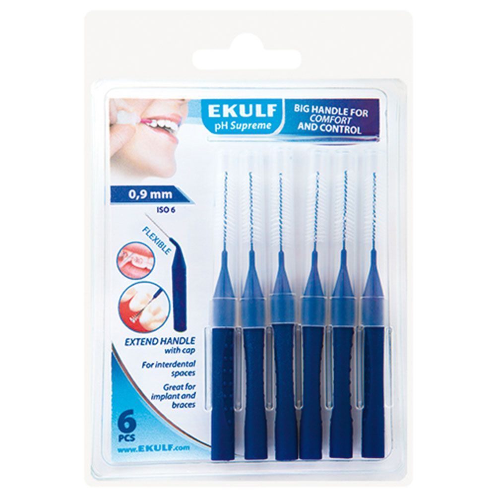 Ekulf pH Supreme Mellombørste 0,9 mm 6 stk