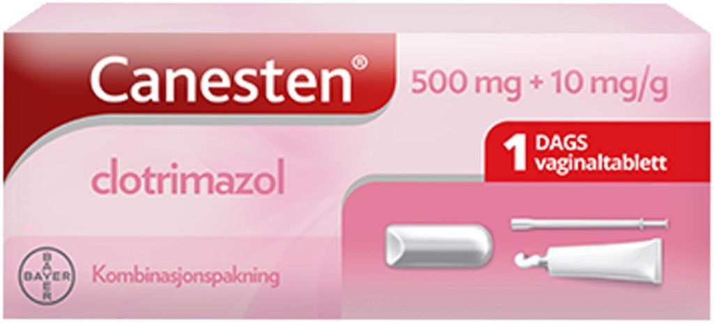 Canesten kombinasjonspakke vaginaltablett 500 mg og krem 10 mg/g 1 stk