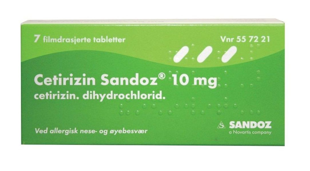 Cetirizin Sandoz 10 mg tabletter 7 stk