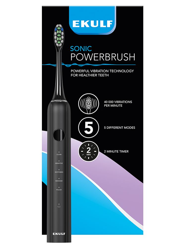 Ekulf Sonic PowerBrush Black elektrisk tannbørste 1 stk