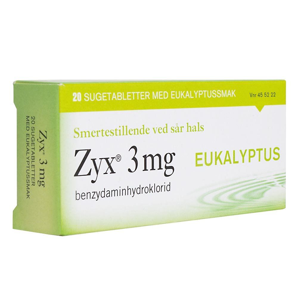 Zyx sugetablett med eukalyptussmak 3 mg 2 x 10 stykk