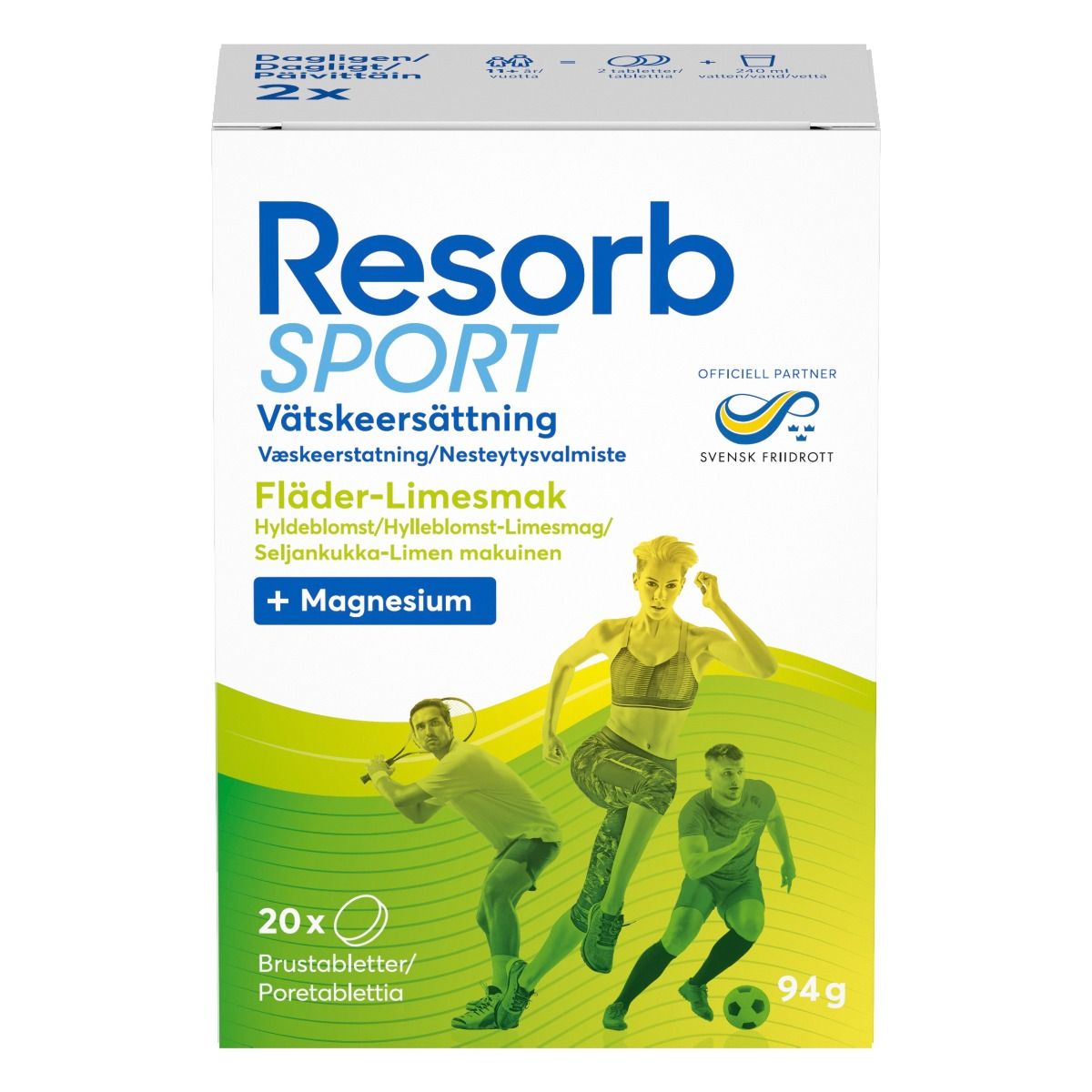 Resorb Sport brusetabletter hylleblomst-lime 20 stk