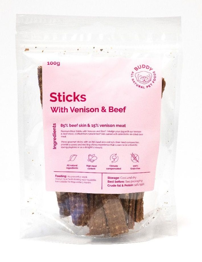 Buddy Pet Foods Tyggepinner med hjort 100 g