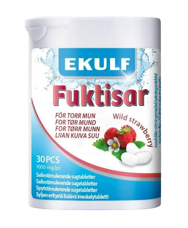 Ekulf Fuktisar sugetabletter jordbær 30 stk