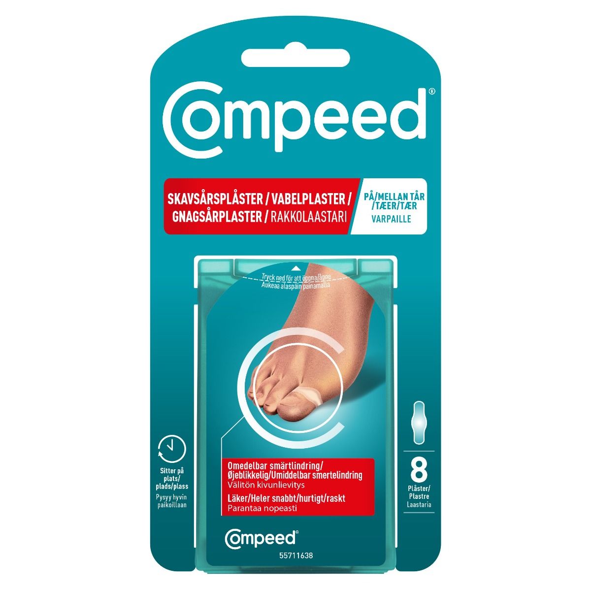 Compeed Gnagsårplaster On Toes Tær 8 stk