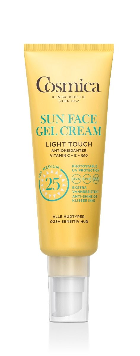 Cosmica Sun ansikt gelkrem SPF25 uten parfyme 50 ml