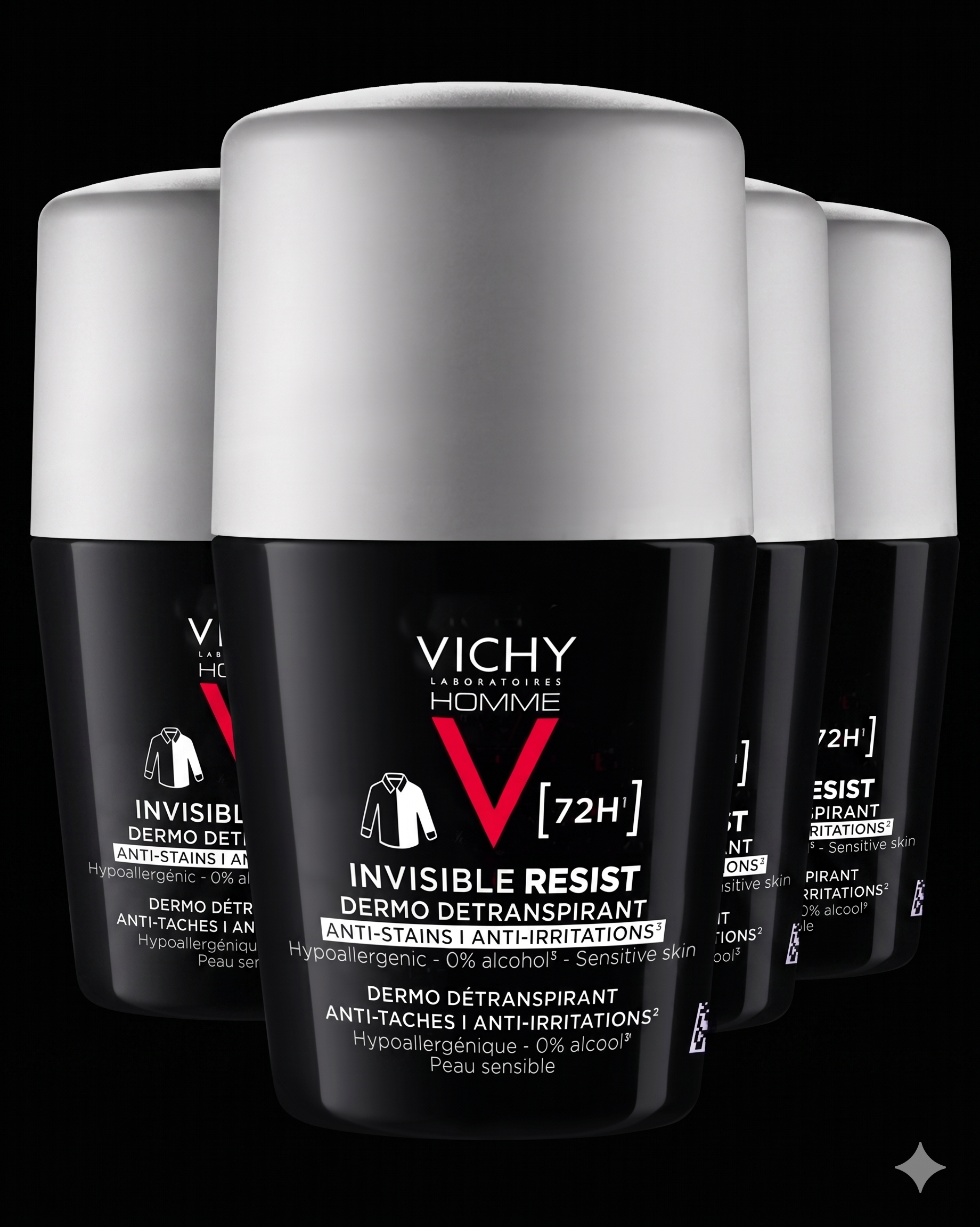 Vichy Homme Invisible Protect 72H Anti-stain Roll-on 50 ml 4 pakning