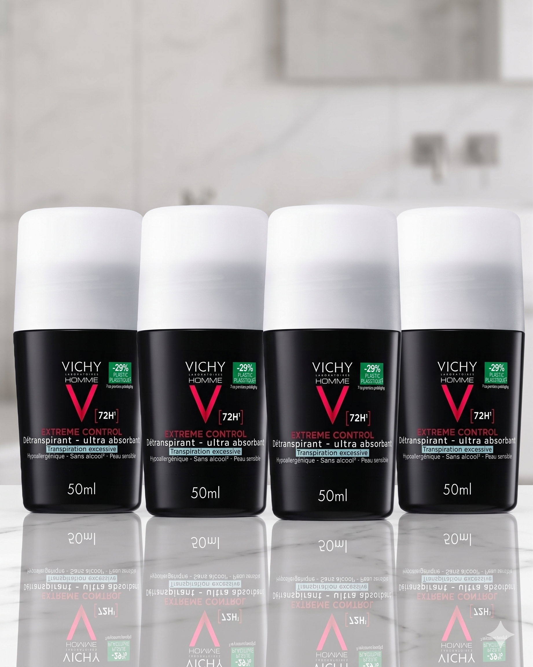 Vichy Homme 72h Deodorant Anti-trace 50 ml 4 pakning