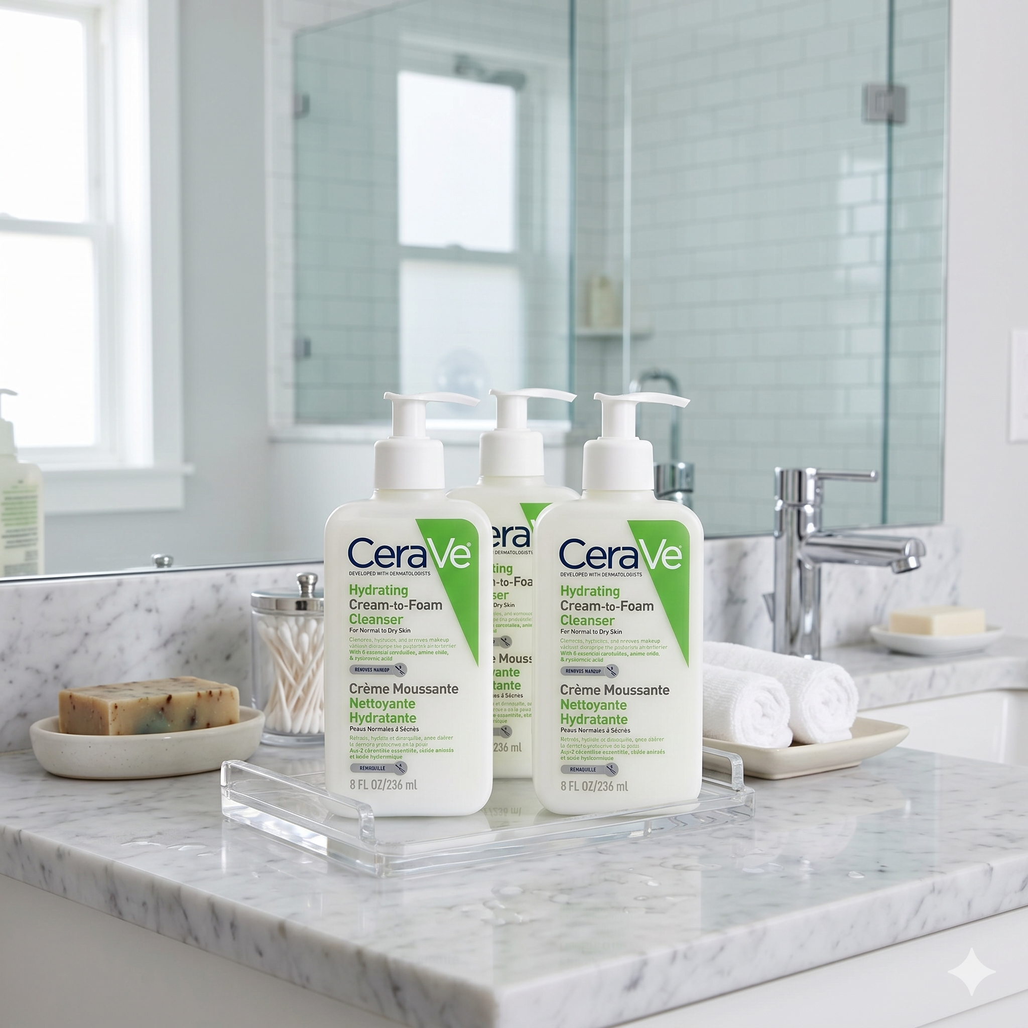 CeraVe Hydrating Cream To Foam Cleanser 236 ml 3 pakning